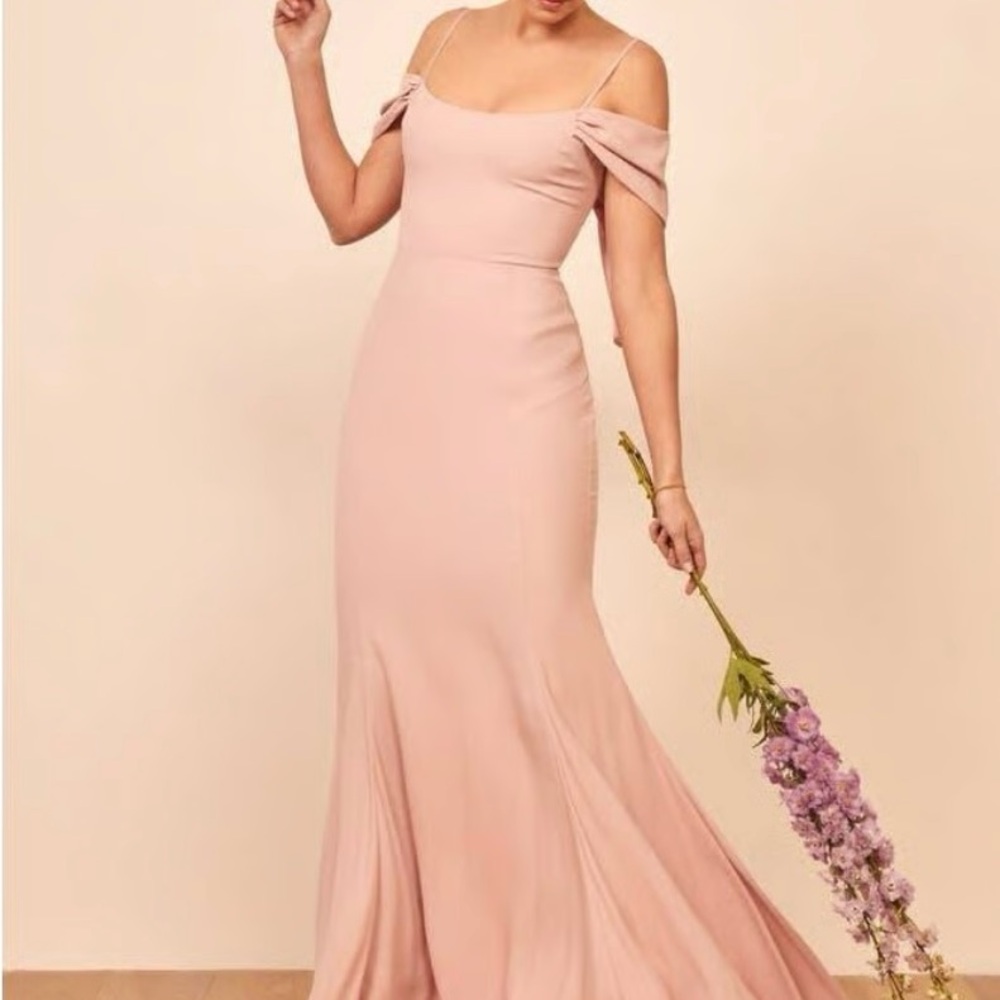 Reformation Blush One-Shoulder Gown